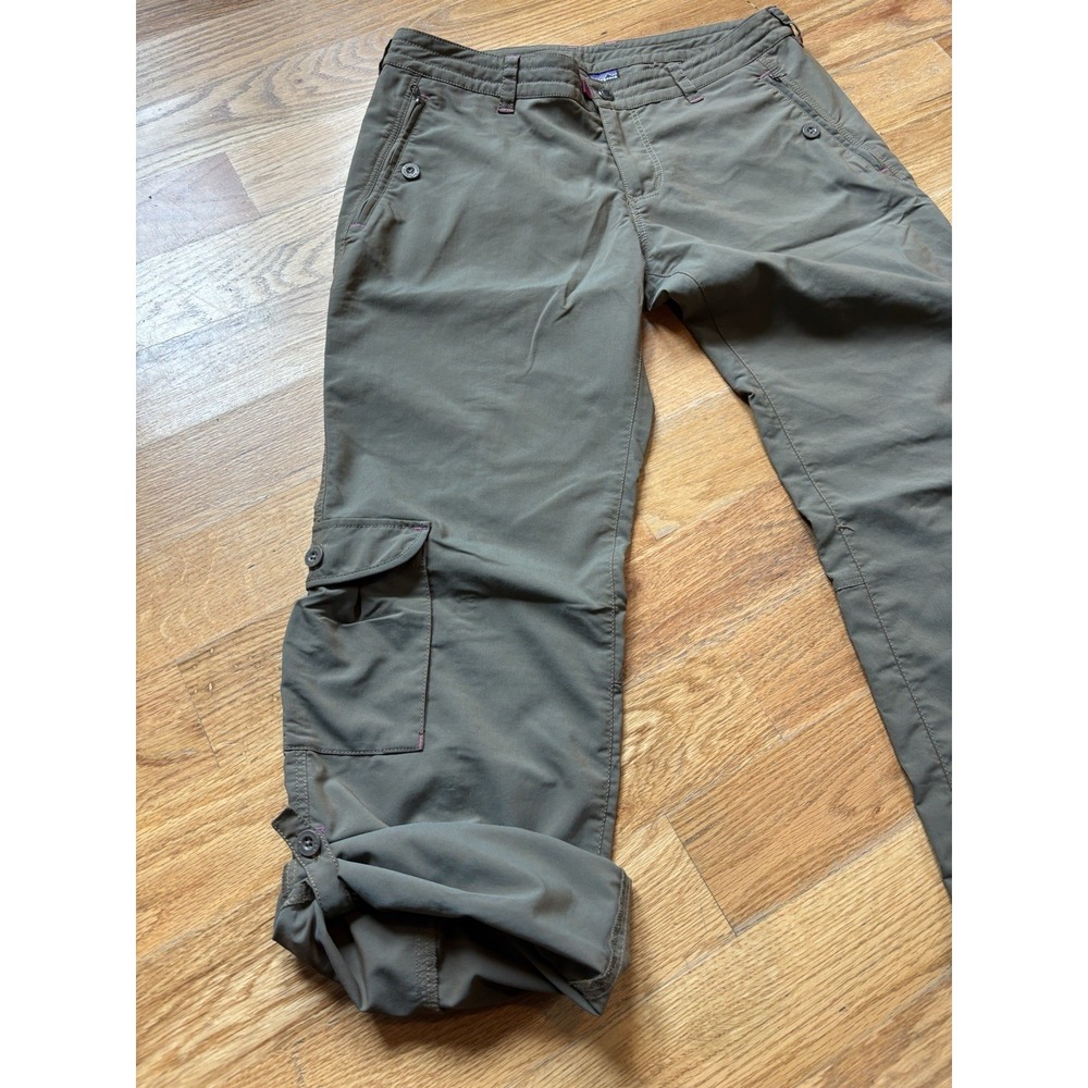 Patagonia Women's Byway Cargo Pant Sz 8 Convertible Seaweed Green Iridescent - Picture 5 of 10